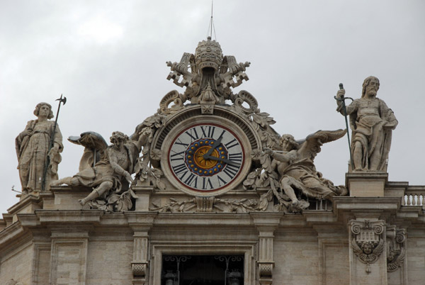 Clock on St. Peter's Basilica by Giuseppe Valadier (19th C)