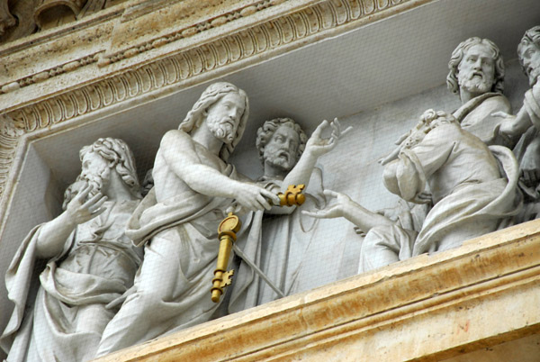 Relief sculpture over the central portal to St. Peter's Basilica