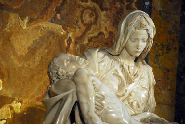 The Virgin Mary is depicted young since “Women who are pure in soul and body never grow old.”