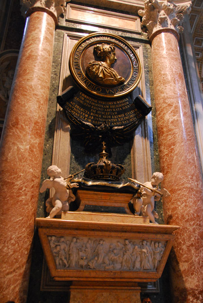 Monument to Queen Christina of Sweden (1626-1689) who relinquished the throne to convert to Catholicism
