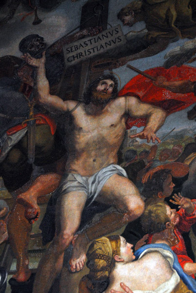 Mosaic of St. Sebastian after a painting by Domenichino