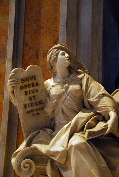 Allegory of Religion holding the tablets of Law - Gregory XIII monument