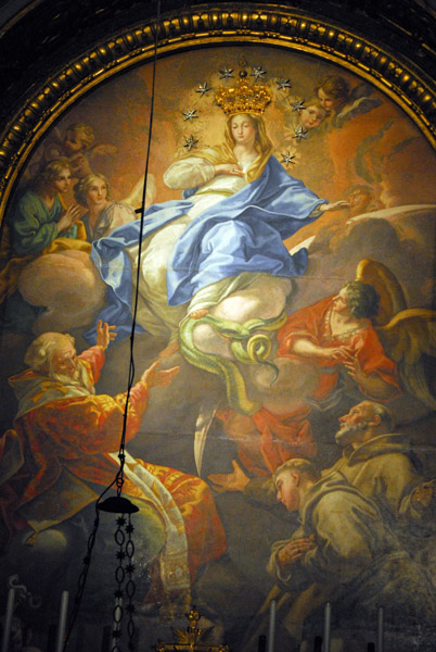 Altar of the Immaculate Conception with mosaic after a painting by Pietro Bianchi, 1740