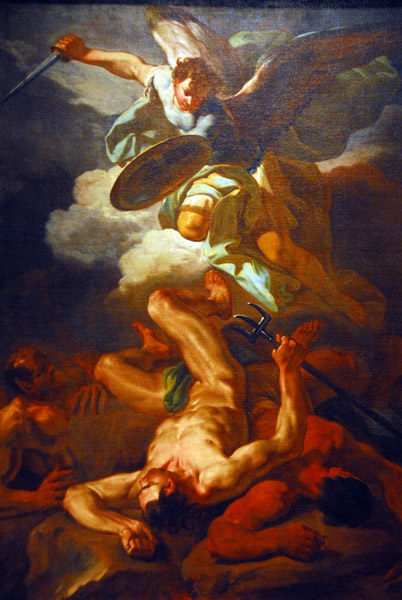 St. Micheal Archangel Downing Lucifer - Corrado Giaquinto, 18th C.