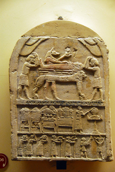 Funerary stele of the servant of Osiris Ankh-Hapy with Aramaic inscription, XXVII Dynasty, 525-500 BC