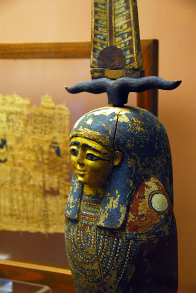Wooden box for Book of the Dead as statue of Osiris-Ptah-Sokar of Memphis, 3rd C. BC