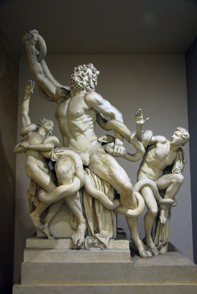 Laocoön - note the outstretched arm