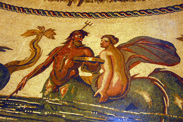 Mosaic floor of the Sala Rotonda of a nymph riding a triton, Museo Pio-Clementino