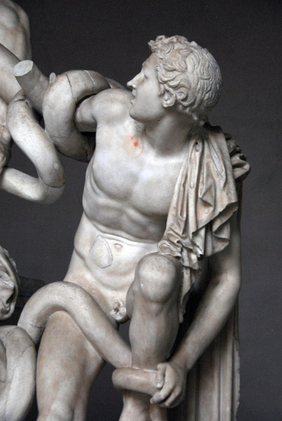 A son of  Laocoön struggling against the serpent