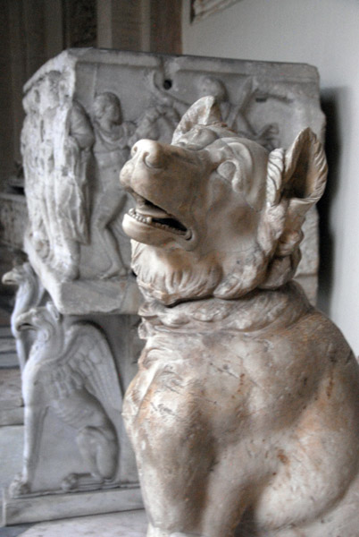 Statue of a dog, Roman Imperial period, Pio-Clementino (inv 897)