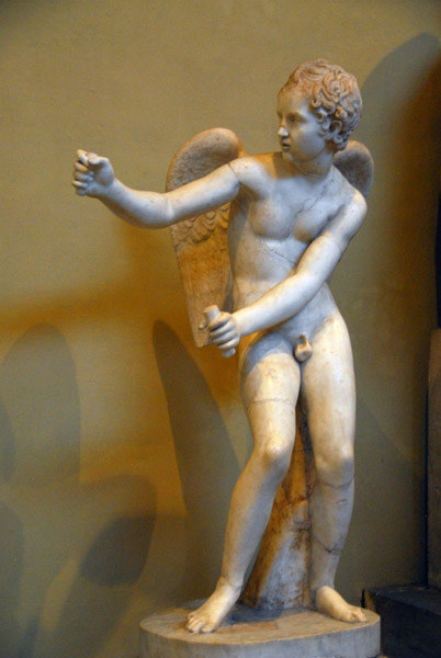 Statue of Eros Bending His Bow, ca 330 BC copy of the bronze by Lysippus