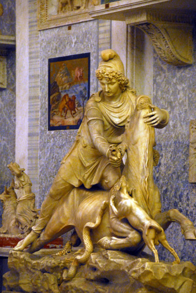 Mithras killing a steer, Roman 2nd C. AD, Pio-Clementino (inv 437)