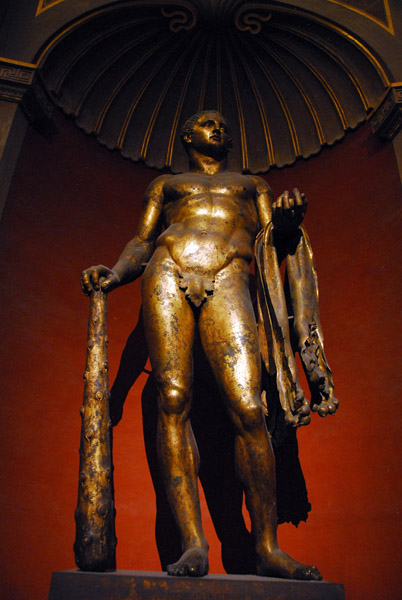 Gilded bronze statue of Hercules from the Theater of Pompey, 2nd C