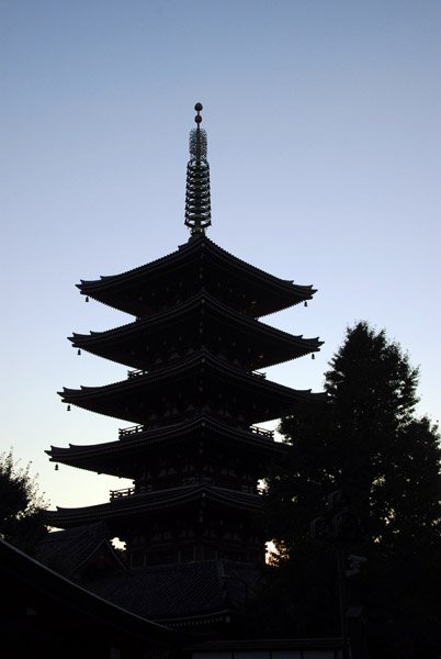Silhouette of the Sensō-ji pagoda
