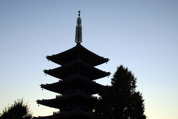 Silhouette of the Sensō-ji pagoda