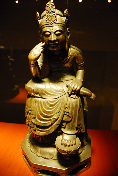Seated Bosatsu (Bodhisattva) with one leg pendent, 7th C.