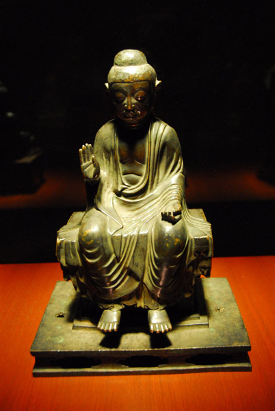Nyorai Buddha seated on a bench, Asuka period, 7th C.
