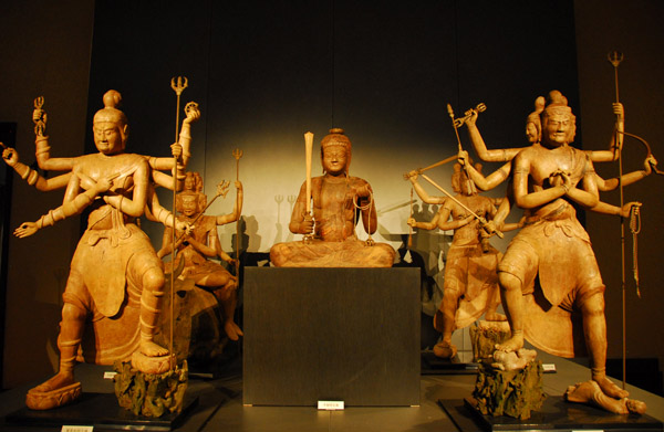 Five wooden Vidyaraja figures, Heian period, 11-12th C.