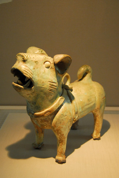 Green glazed pottery dog, Eastern Han Dynasty (China) 2nd-3rd C. AD