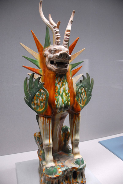 Three-color glaze Tomb Guardian, Tang dynasty (China) 7th-8th C.