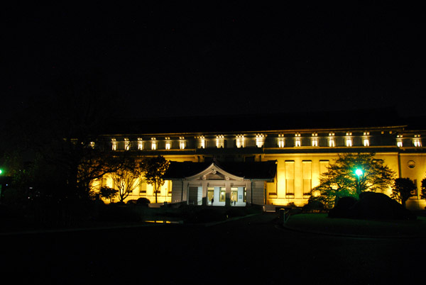 Tokyo National Museum illuminated at night