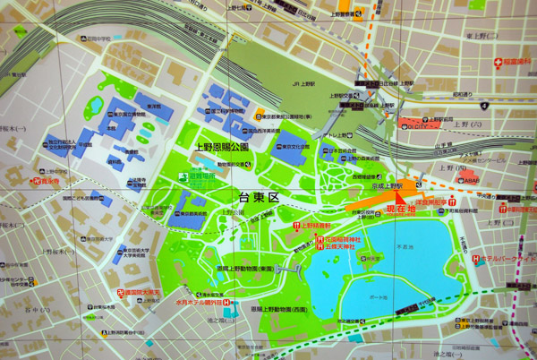 Map of the Ueno district, Tokyo