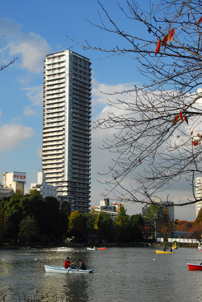 Highrise apartments on Shinobazi-dori overlooking Ueno Park