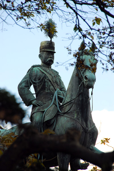 Equestrian statue of Prince Komatsu Akihito erected in 1912, Ueno Park