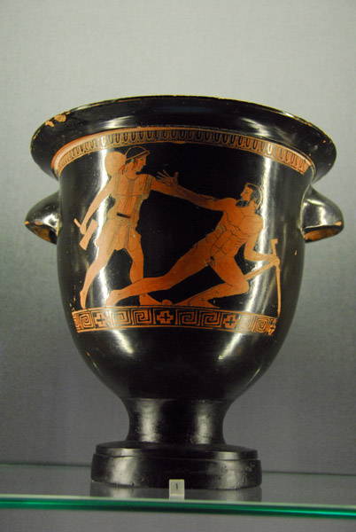 Vase (Glockenkrater) with Theseus and Prokrustes, ca 470 BC