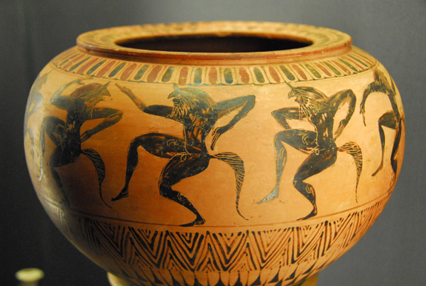 Dancing Satyrs on a deep bowl (Lebes) ca 530 BC