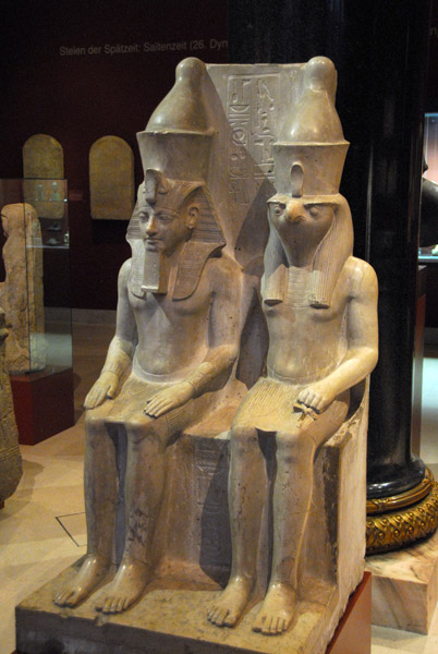 The pharoah Haremhab with Horus, New Kingdom, 18th Dynasty