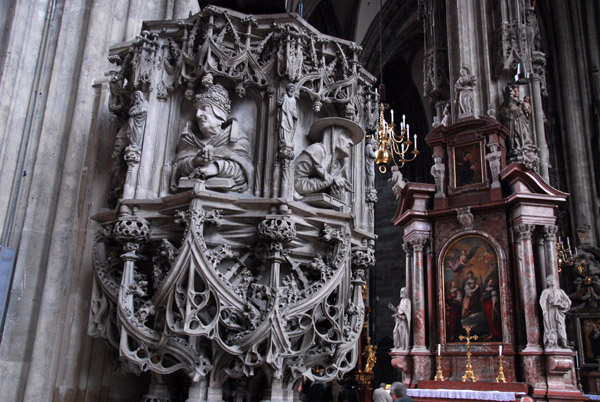 Late gothic pulpit (Kanzel) - Stephansdom