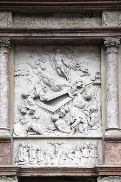 Relief carving on a monument outside Stephansdom