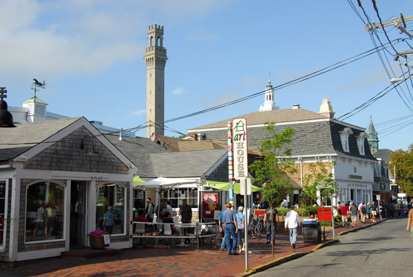 Commercial Street with the Pilgrim Monument, Provincetown