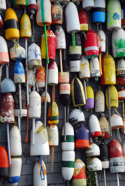 Colorful fishing buoys, Provincetown