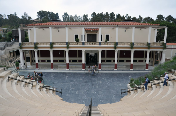 Getty Villa amphitheater with main entrance