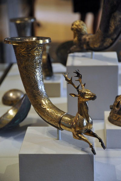 Spouted Horn with a Stag, Parthian (50 BC-50 AD)