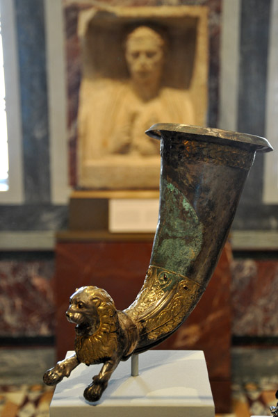 Spouted Horn (rhyton) with a Lion, Parthian (1st C. BC)