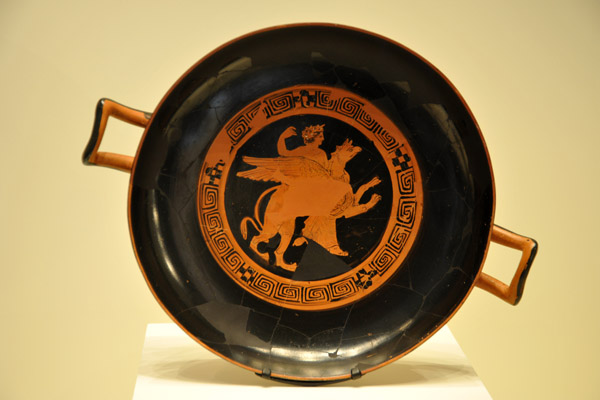 Wine Cup with Apollo Riding a Griffin, Athens, ca 380 BC