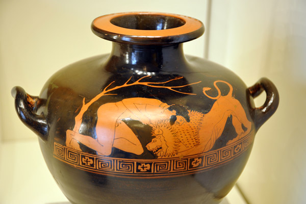 Herakles and the Nemean Lion water jar, Athens, ca 470 BC