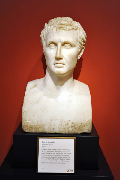 Bust of Menander, Roman, 100-150 AD