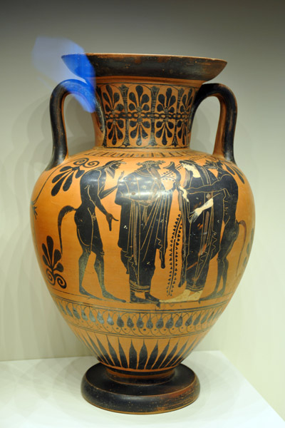 Amphora with Dionysos and Ariadne, Athens ca 510 BC