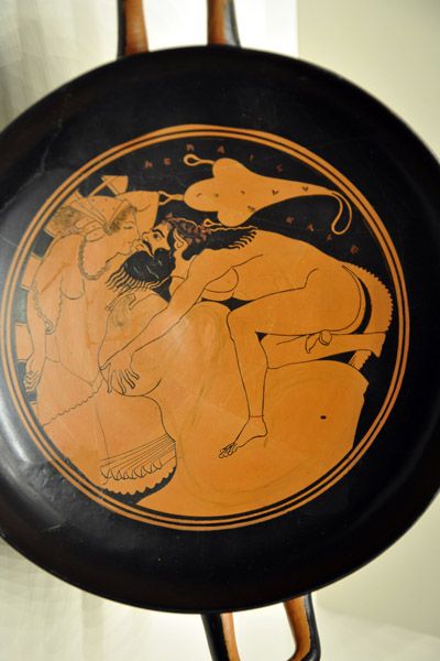 Kylix with Satyr and Nymph, Athens 500-490 BC