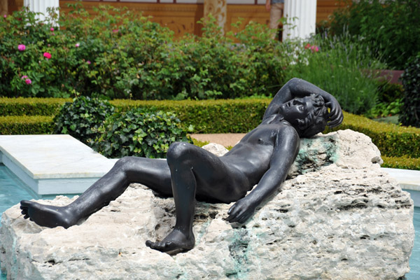 Bronze of reclining youth, replica from Villa dei Papiri, Herculaneum