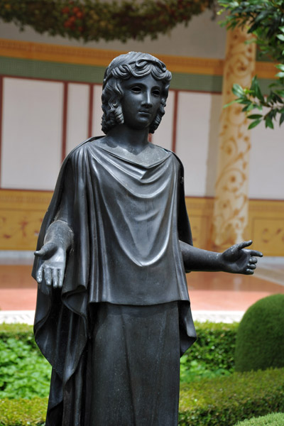 Bronze statue, Getty Villa garden