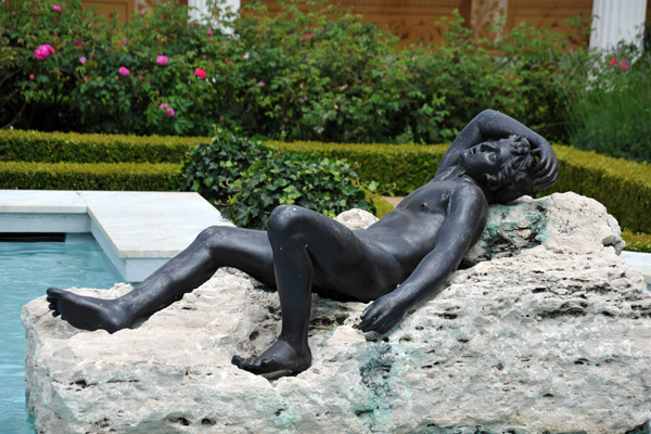 Bronze of reclining youth, replica from Villa dei Papiri, Herculaneum