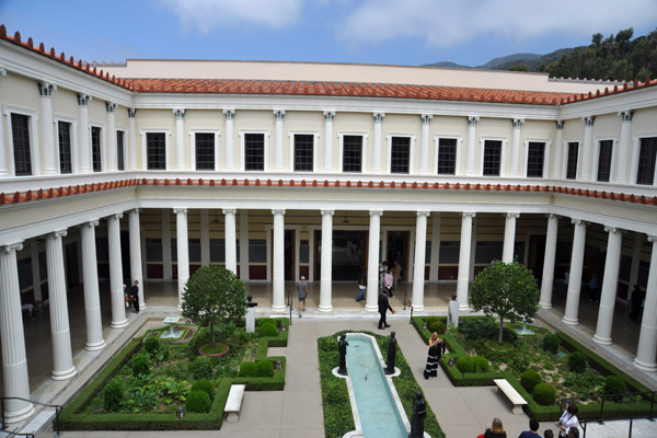 Inner Peristyle Court from the upper level, Getty Villa