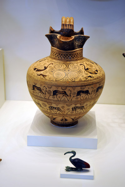 Pitcher with Geese, Dogs and Ruminants, Greek (Ionia) ca 625 BC