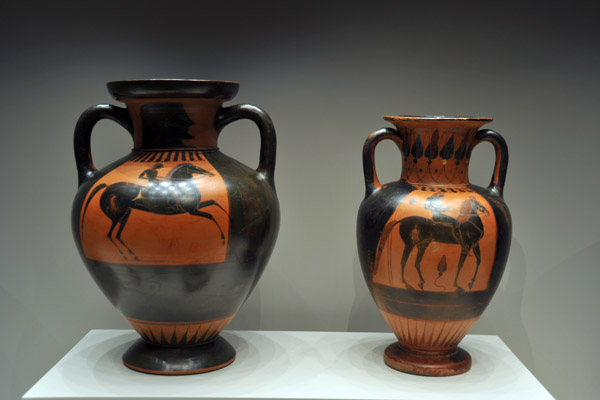 Amphora with horses and riders, 5th C. BC