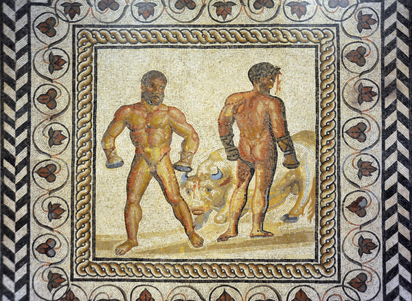 Floor mosaic with a Boxing Scene, Gallo-Roman (Villelaure) ca 175 AD